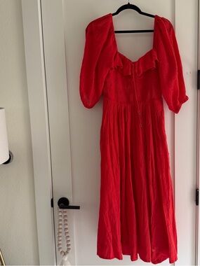 NWT / Free People Oasis Midi Dress in Poppy Red